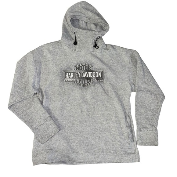 Harley-Davidson Hoodie Men’s Size Large Gray With Pockets St Paul MN Long EUC - Picture 2 of 7